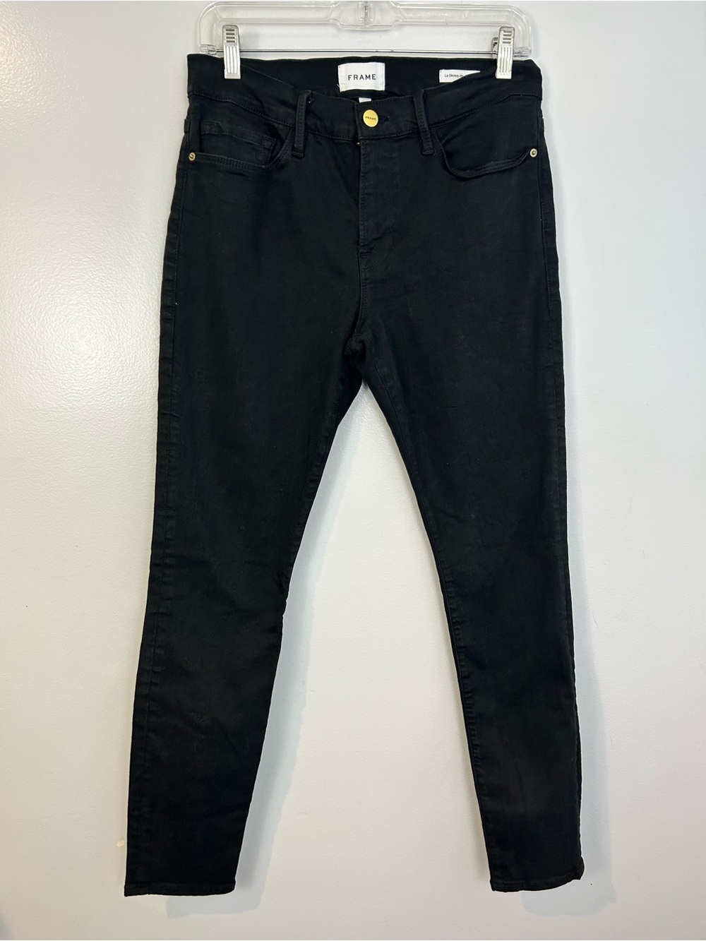Frame Black Le Skinny De Jeanne Denim High Rise Ankle Jeans Size 31 Film Noir